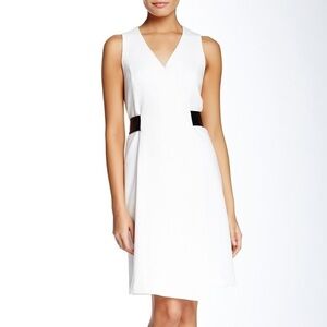 Anthropologie 4.Collective Sila White/ Ivory belted Sleeveless V neck Wrap Dress